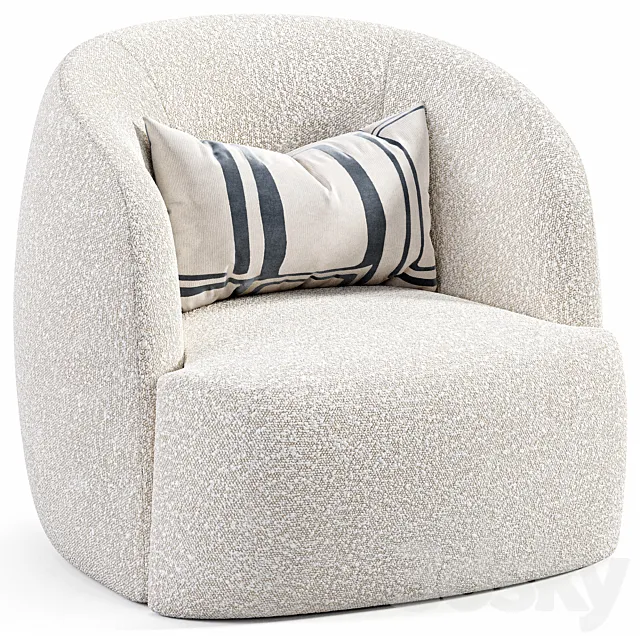 Boucle Armchair Pacific By Loft Concept 3D Model Boucle Armchair Pacific By Loft Concept 3D Model