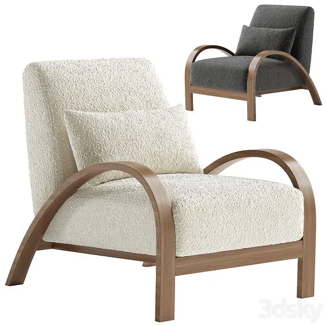 Boucle Bentwood Armchair 3D Model Boucle Bentwood Armchair 3D Model