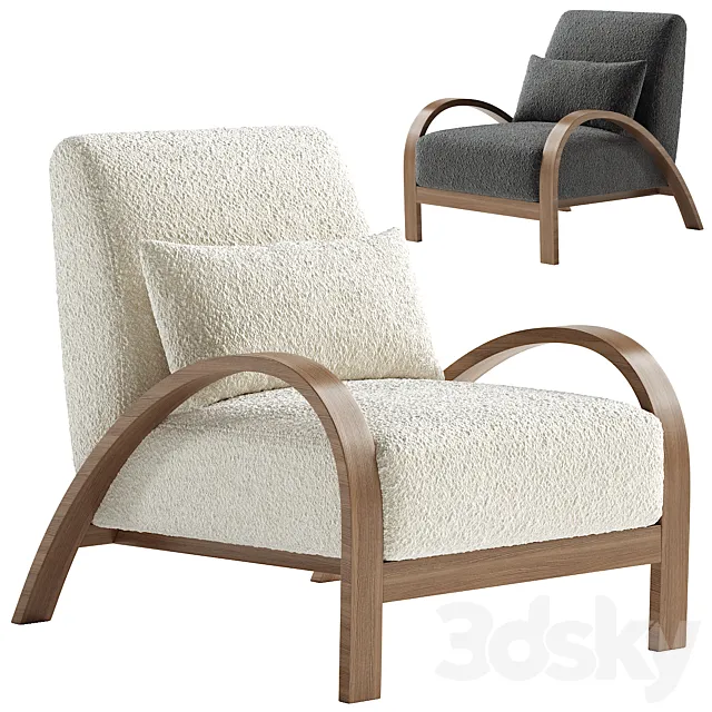 Boucle Bentwood Armchair 3D Model Boucle Bentwood Armchair 3D Model