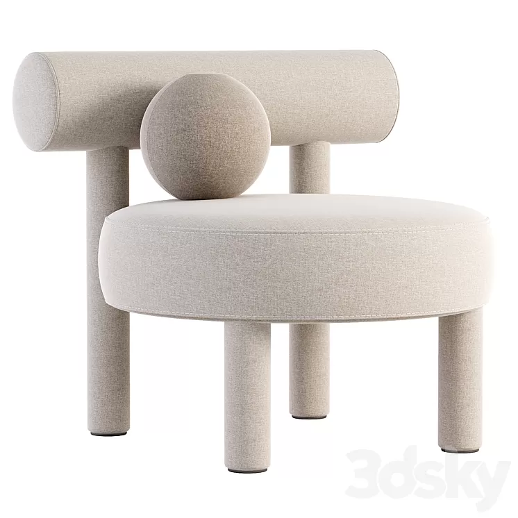 Boucle gropius chair 3D Model Free Download