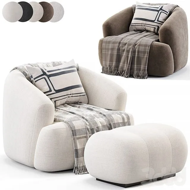 Boucle Sessel Sofia By Westwing 3D Model