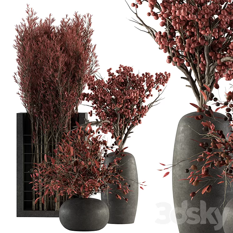 Bouquet 108 – Red Plants 3D Model Free Download