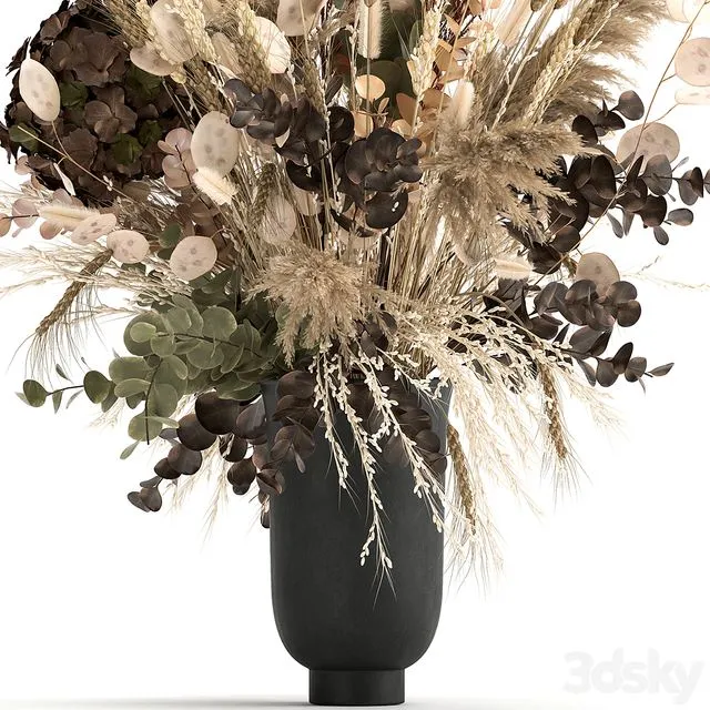 Bouquet 173. Pampas grass vase dried flower 3D Model Bouquet 173. Pampas grass vase dried flower 3D Model