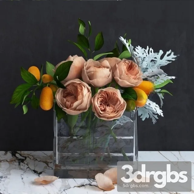 Bouquet Austin Roses 3D Model Download Bouquet Austin Roses 3D Model Download