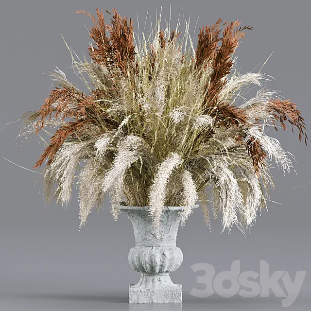 Bouquet Collection 13 – Decorative Dried Branches and Pampas 3DModel