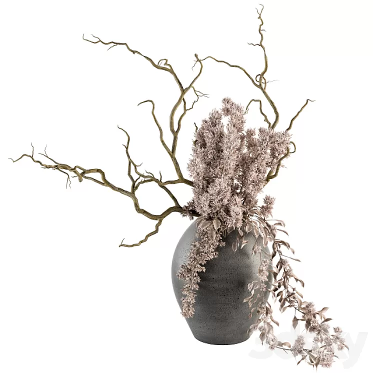 Bouquet – Dried Branch in Concrete vase 71 3D Model Bouquet – Dried Branch in Concrete vase 71 3D Model
