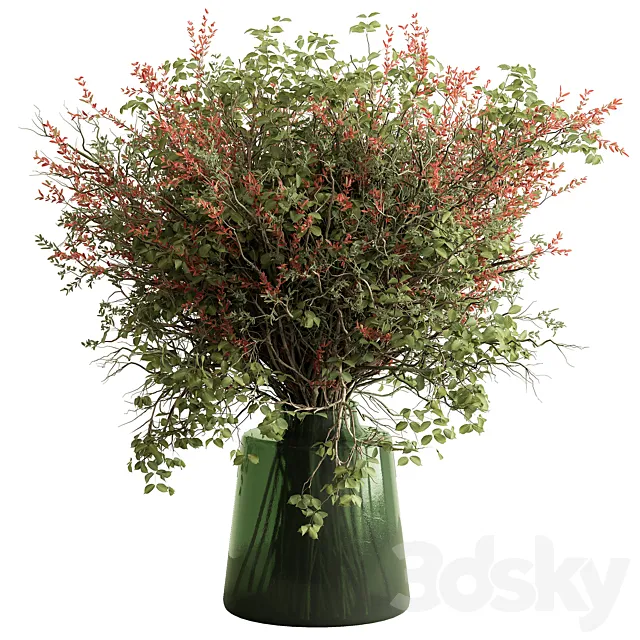 Bouquet – Green Branch 115 3D Model Bouquet – Green Branch 115 3D Model