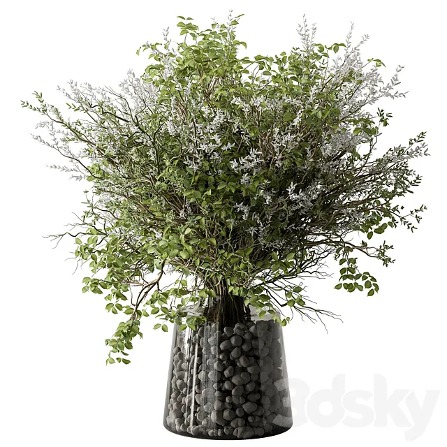 Bouquet – Green Branch 124 3D Model Bouquet – Green Branch 124 3D Model
