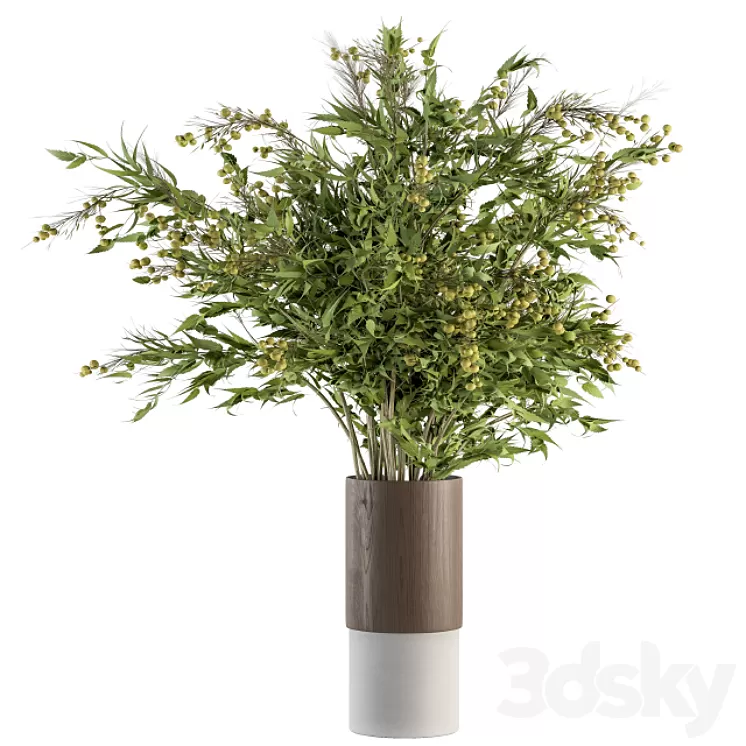 Bouquet – Green Branch in vase 58 3D Model