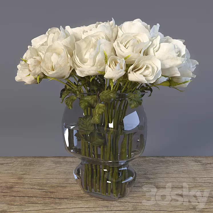 Bouquet of 29 Roses 3D Model Bouquet of 29 Roses 3D Model