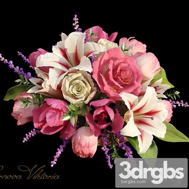 Bouquet Of Different Flowers 3D Model Download Bouquet Of Different Flowers 3D Model Download