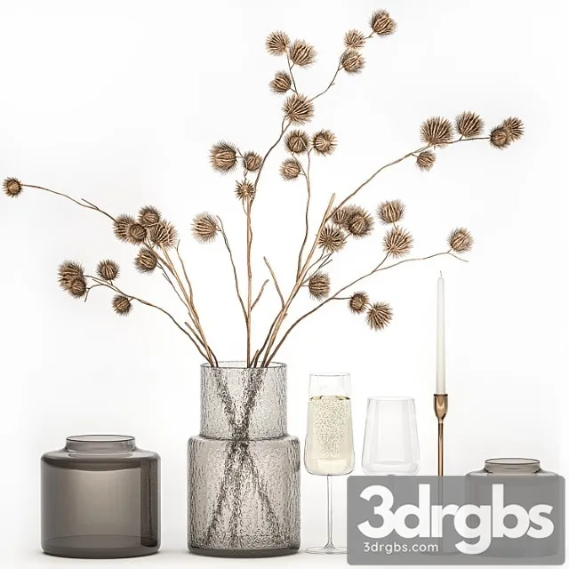 Bouquet of Dried Flowers from Burdock Thorn Branches With Vase and Glass of Sparkling Wine 253 3D Model Download Bouquet of Dried Flowers from Burdock Thorn Branches With Vase and Glass of Sparkling Wine 253 3D Model Download