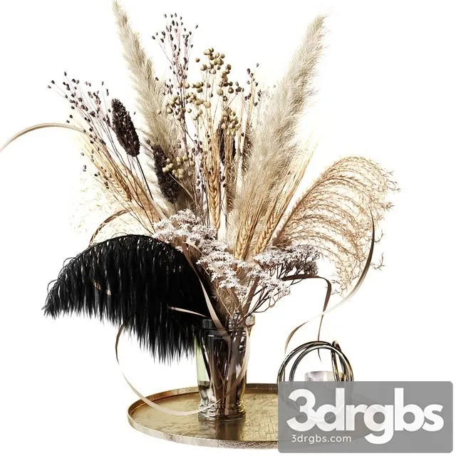 Bouquet of Dried Flowers with a Black Feather 3D Model Download Bouquet of Dried Flowers with a Black Feather 3D Model Download