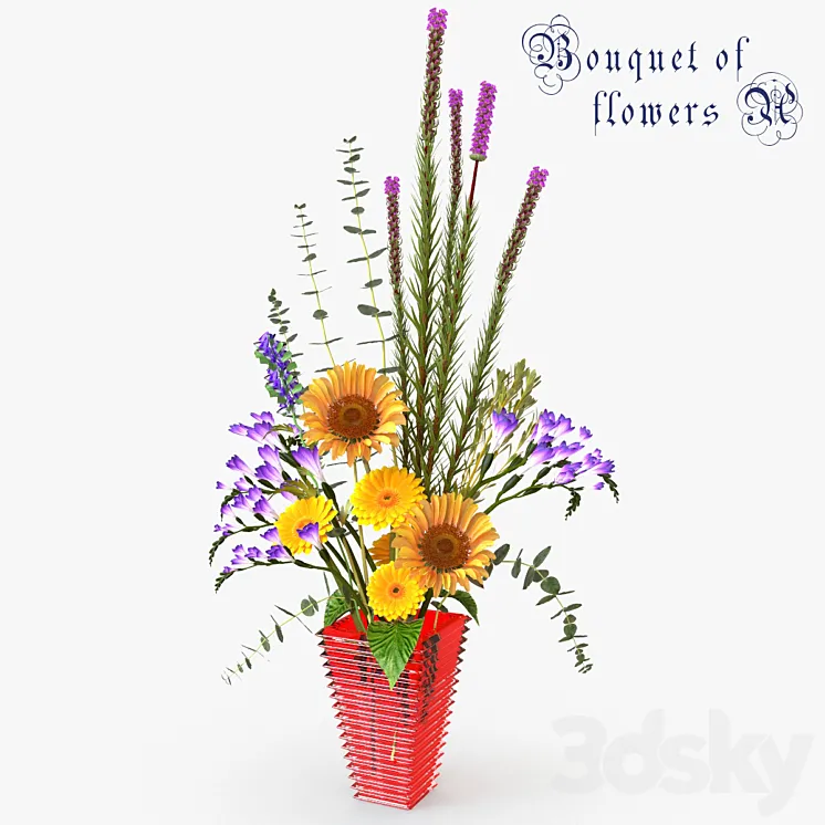 Bouquet of flowers A 3D Model Free Download Bouquet of flowers A 3D Model Free Download