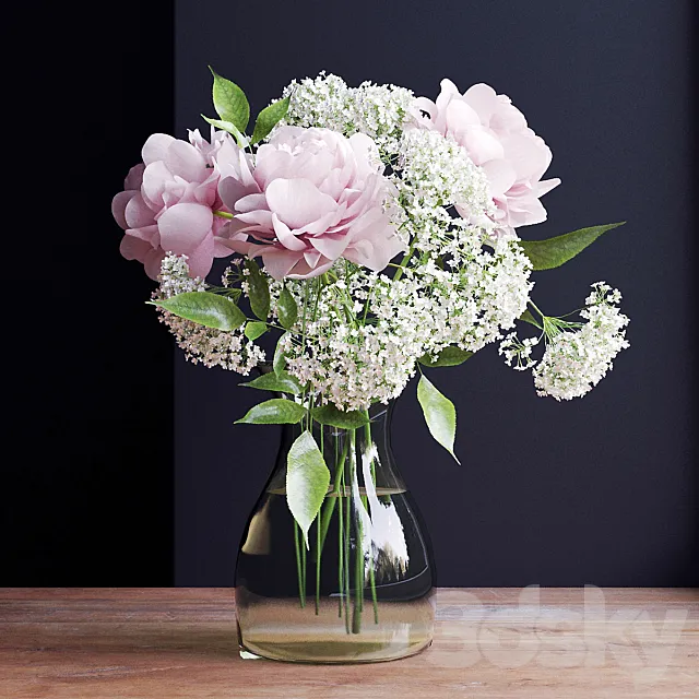 Bouquet of flowers in a vase 23 3D Model Bouquet of flowers in a vase 23 3D Model