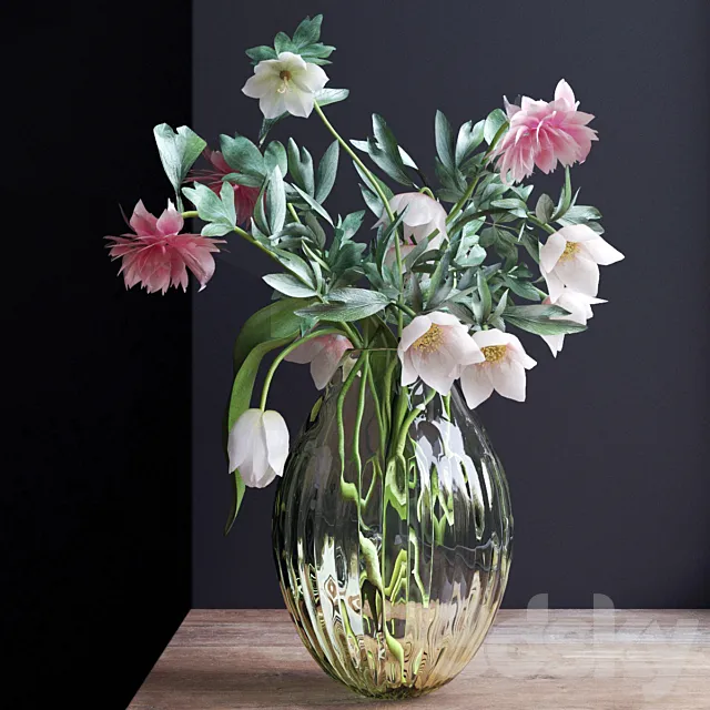 Bouquet of flowers in a vase 24 3D Model Bouquet of flowers in a vase 24 3D Model