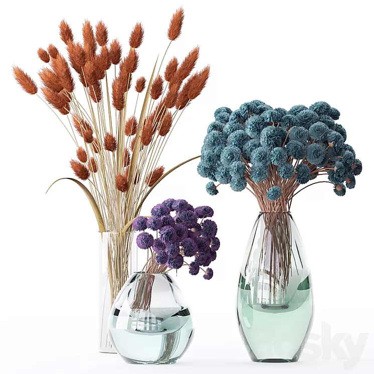 Bouquet of flowers in a vase 49 3D Model