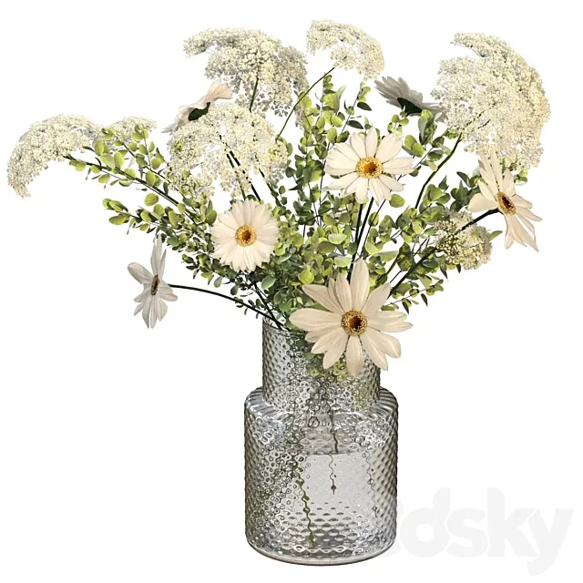 Bouquet of flowers in a vase Ikea 3D Model Bouquet of flowers in a vase Ikea 3D Model