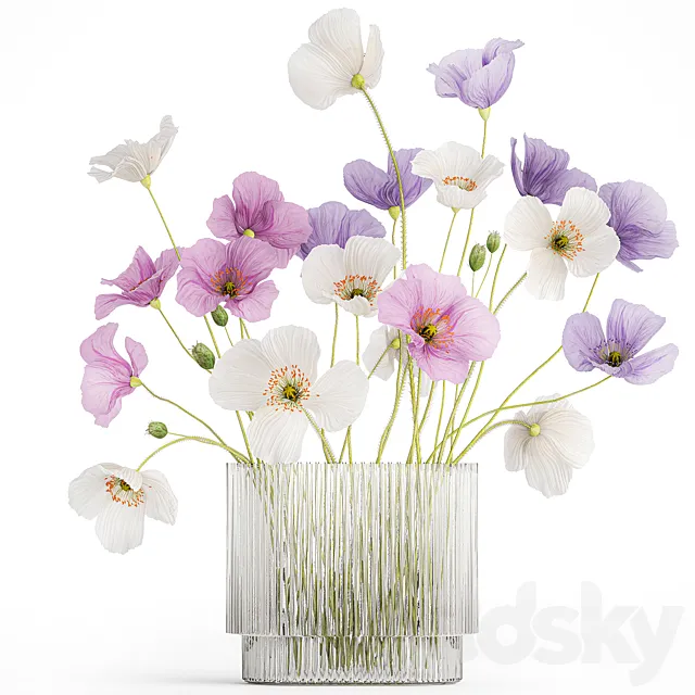 Bouquet of flowers. Set 421. 3D Model