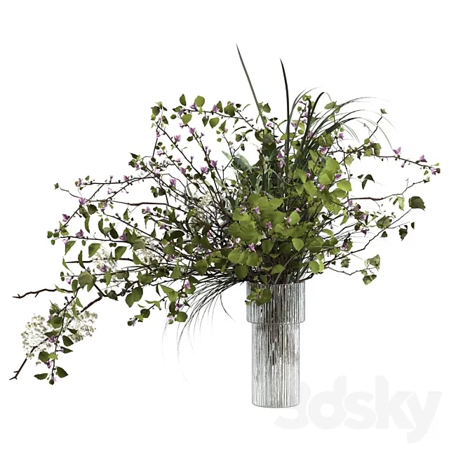 Bouquet of grass flowers and branches 3D Model Bouquet of grass flowers and branches 3D Model