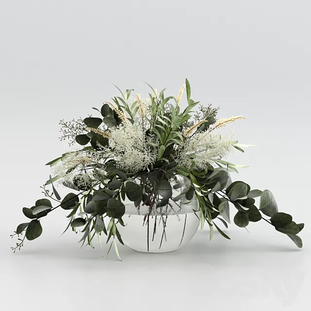 Bouquet of olives with eucalyptus and grass. 3D Model Bouquet of olives with eucalyptus and grass. 3D Model