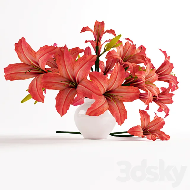 Bouquet of orange lilies 3D Model Bouquet of orange lilies 3D Model