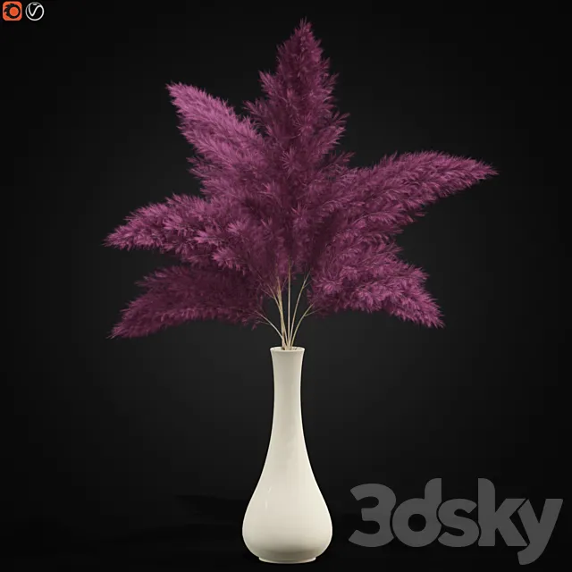 Bouquet of pink pampas 3DModel Bouquet of pink pampas 3DModel