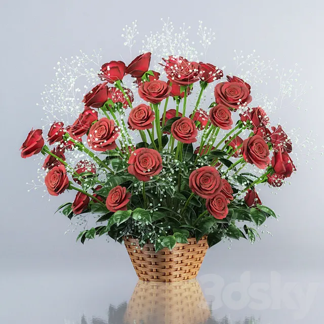 Bouquet of red roses 3DModel Bouquet of red roses 3DModel