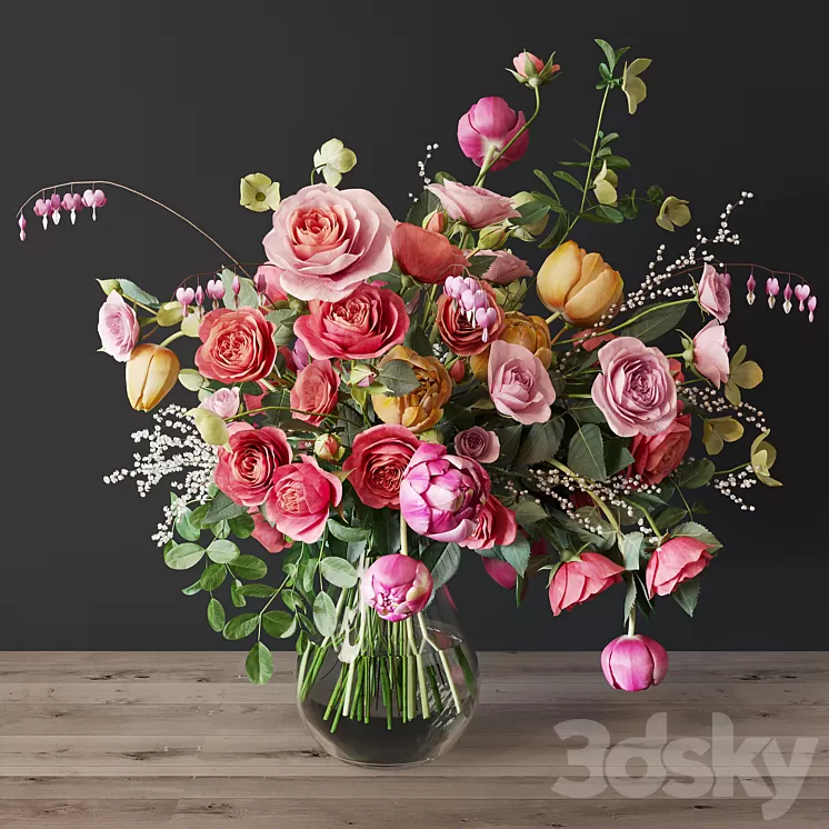 Bouquet of roses 3D Model