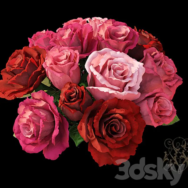 bouquet of roses 3D Model bouquet of roses 3D Model