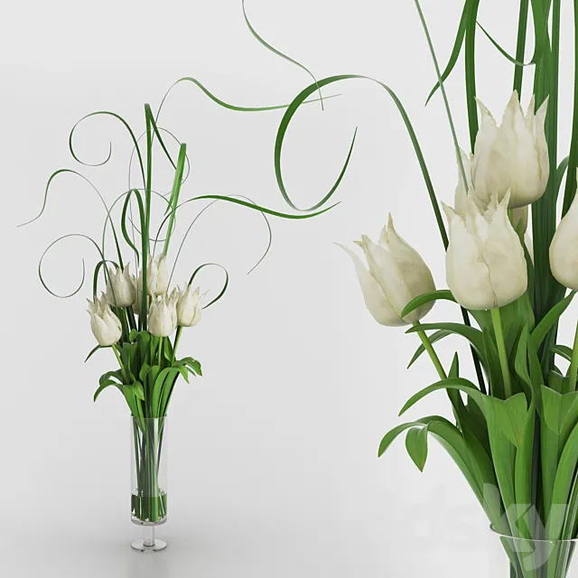 Bouquet of tulips in a vase vgnewtrend flower arrangements 3D Model