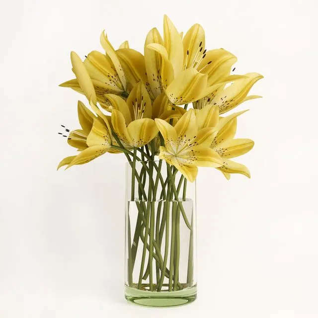Bouquet of yellow lilies 3D Model Bouquet of yellow lilies 3D Model