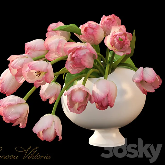 Bouquet pink tulips 3D Model Bouquet pink tulips 3D Model