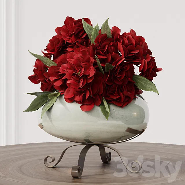 Bouquet red and white 3D Model