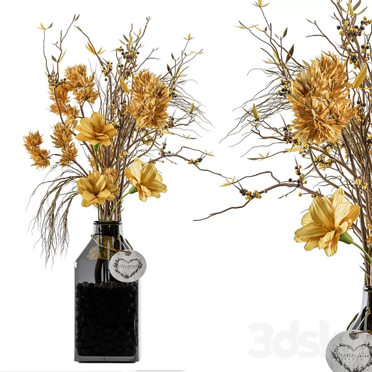 Bouquet set yellow 3D Model