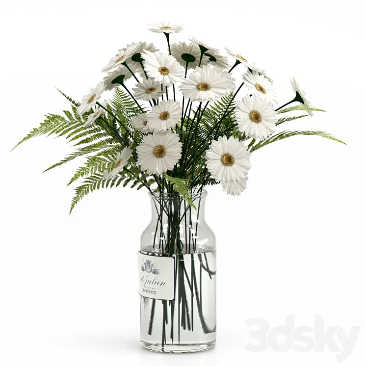 Bouquet with camomiles. 3D Model