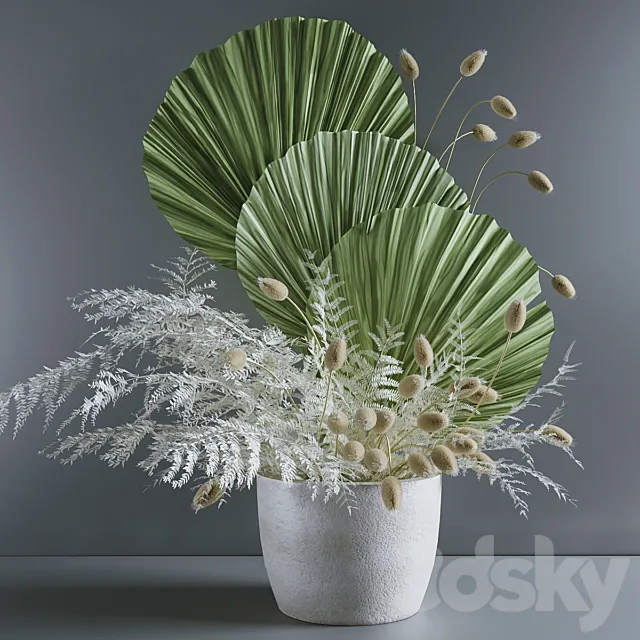 Bouquet with fern and lagurus 3DModel Bouquet with fern and lagurus 3DModel