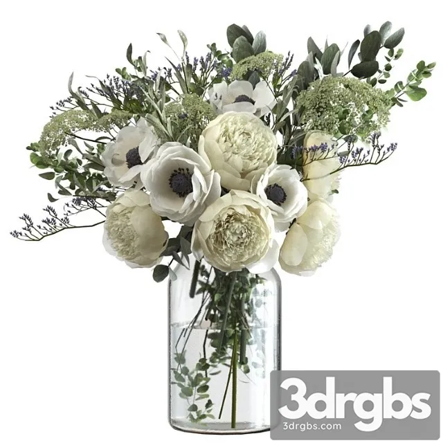 Bouquet With Flowers And Eucalyptus 3D Model Download Bouquet With Flowers And Eucalyptus 3D Model Download