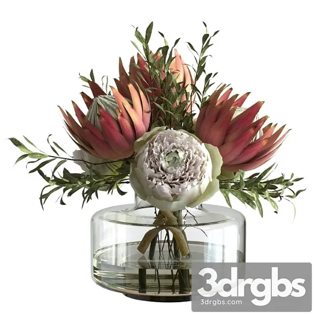 Bouquet With Peonies and Proteas 3D Model Download Bouquet With Peonies and Proteas 3D Model Download