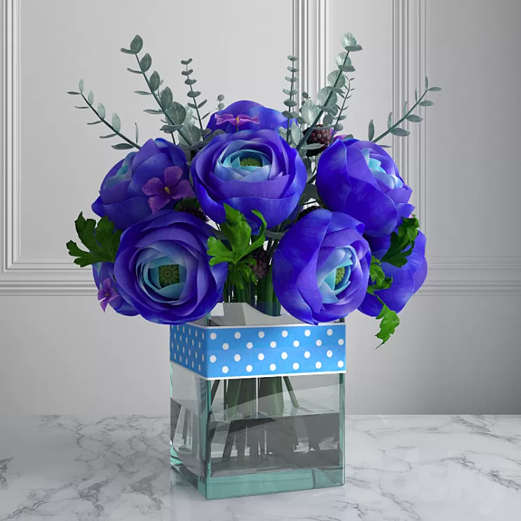 Bouquet with ranunkulyusami 3D Model