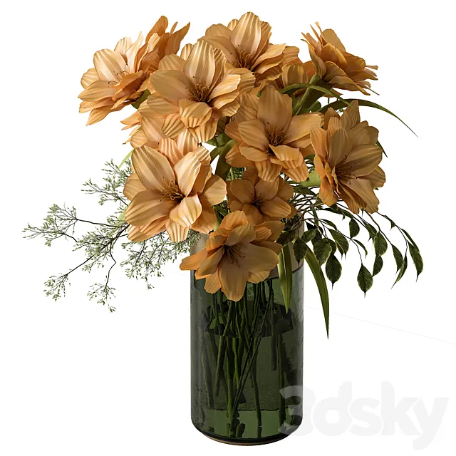 Bouquet – Yellow Flowers 126 3D Model Bouquet – Yellow Flowers 126 3D Model