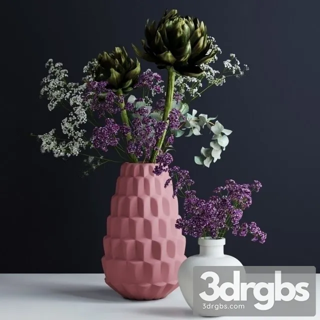 Bouquets Pink White Vases 3D Model Download Bouquets Pink White Vases 3D Model Download