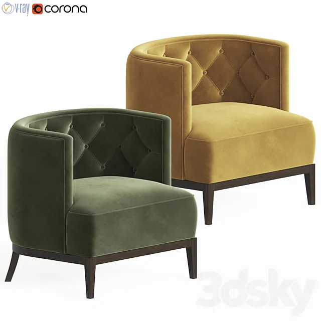 Bourbon Armchair Brabbu 3D Model