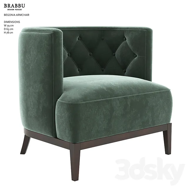 BOURBON ARMCHAIR – BRABBU 3D Model