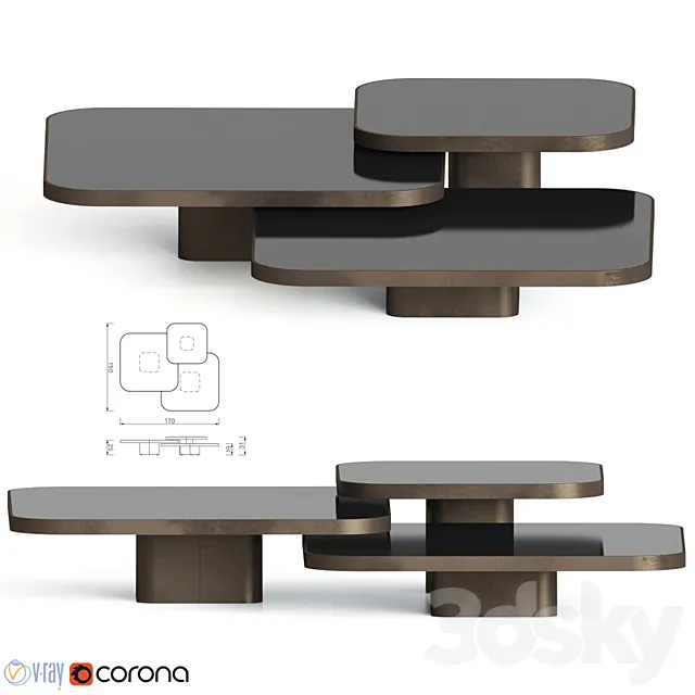 Bow Coffee Tables Classicon 3D Model