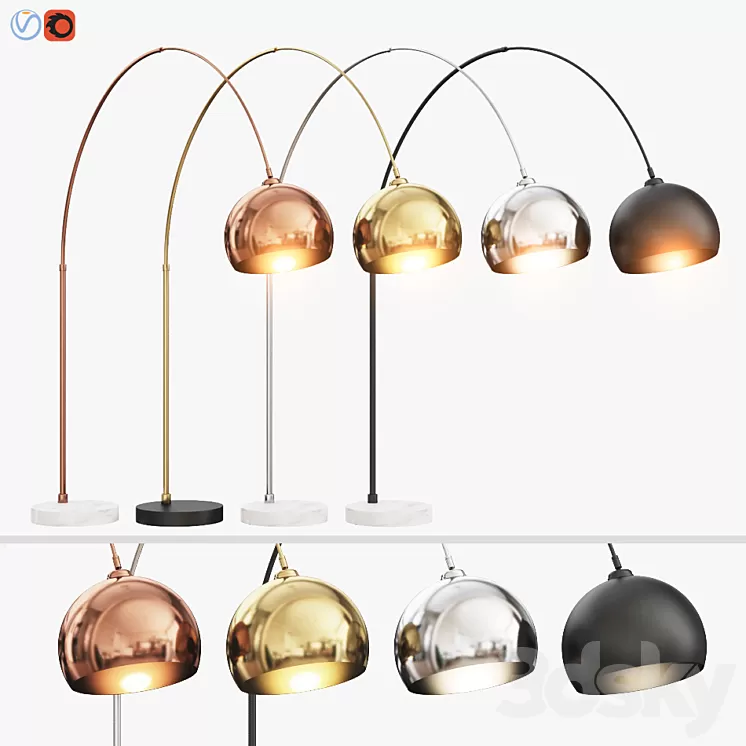 Bow Large Floor Lamp Made 3D Model Bow Large Floor Lamp Made 3D Model