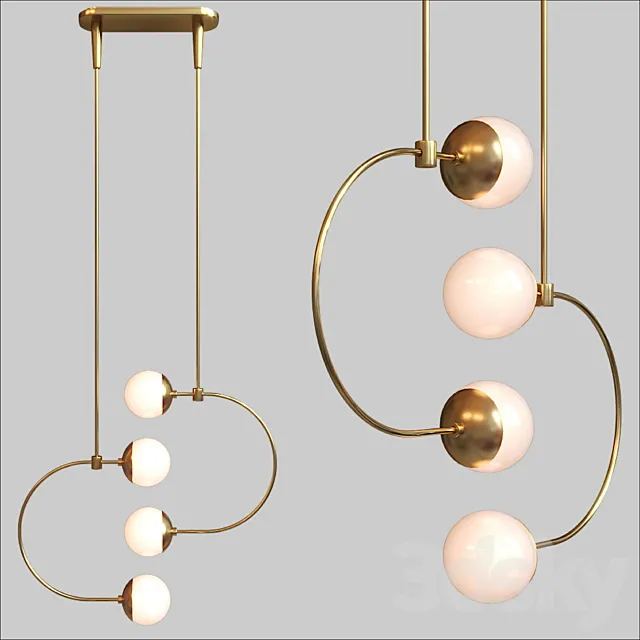 BOWER C LIGHT – DOUBLE PENDANT 3D Model