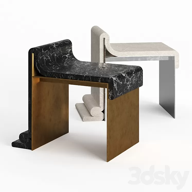 Bower Marble and Concrete Melt Chair Limited Edition 3D Model