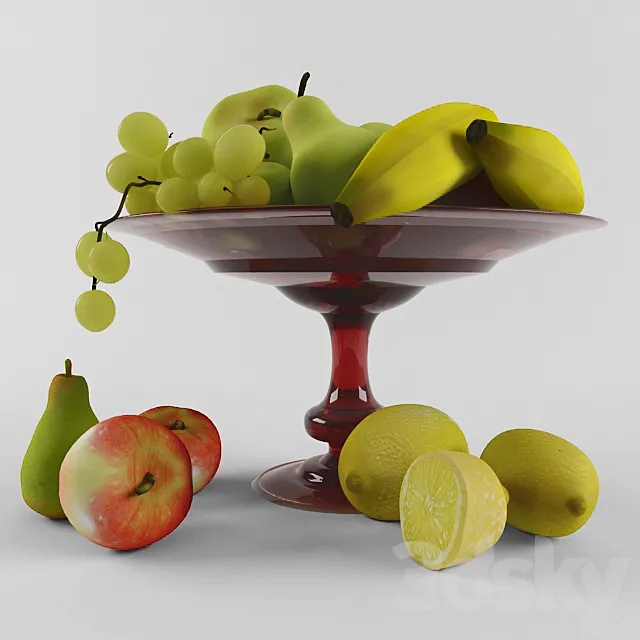 Bowl of fruit 3D Model Bowl of fruit 3D Model