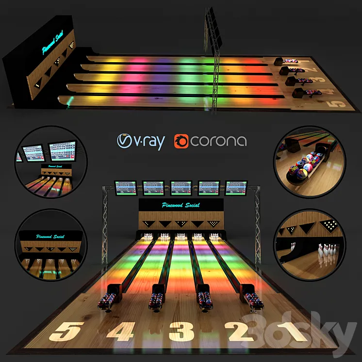 Bowling game 3D Model Free Download